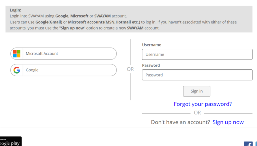 Swayam register 1